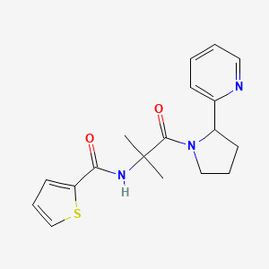 molecular formula C18H21N3O2S B5359690 N-[1,1-dimethyl-2-oxo-2-(2-pyridin-2-ylpyrrolidin-1-yl)ethyl]thiophene-2-carboxamide 