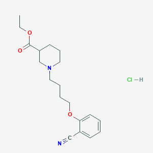 molecular formula C19H27ClN2O3 B5359717 Ethyl 1-[4-(2-cyanophenoxy)butyl]piperidine-3-carboxylate;hydrochloride 