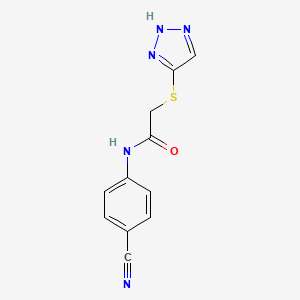 molecular formula C11H9N5OS B5359730 N-(4-cyanophenyl)-2-(1H-1,2,3-triazol-5-ylthio)acetamide 