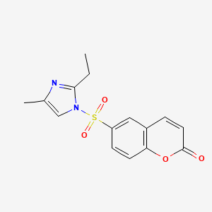 molecular formula C15H14N2O4S B5359799 6-[(2-Ethyl-4-methylimidazolyl)sulfonyl]chromen-2-one 