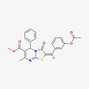 molecular formula C24H20N2O5S B5359803 methyl 2-[3-(acetyloxy)benzylidene]-7-methyl-3-oxo-5-phenyl-2,3-dihydro-5H-[1,3]thiazolo[3,2-a]pyrimidine-6-carboxylate 