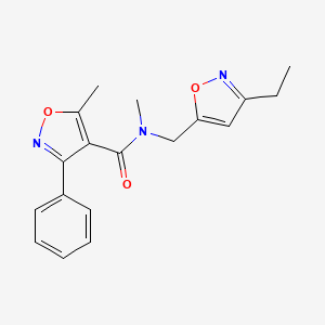 molecular formula C18H19N3O3 B5359811 N-[(3-ethylisoxazol-5-yl)methyl]-N,5-dimethyl-3-phenylisoxazole-4-carboxamide 