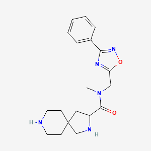 molecular formula C19H25N5O2 B5359851 N-methyl-N-[(3-phenyl-1,2,4-oxadiazol-5-yl)methyl]-2,8-diazaspiro[4.5]decane-3-carboxamide dihydrochloride 