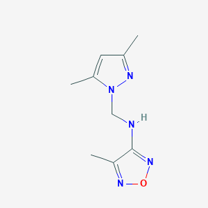 molecular formula C9H13N5O B5359897 N-[(3,5-DIMETHYL-1H-PYRAZOL-1-YL)METHYL]-N-(4-METHYL-1,2,5-OXADIAZOL-3-YL)AMINE 