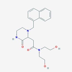 molecular formula C21H27N3O4 B5359915 N,N-bis(2-hydroxyethyl)-2-[1-(1-naphthylmethyl)-3-oxo-2-piperazinyl]acetamide 