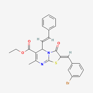 molecular formula C25H21BrN2O3S B5359958 ethyl (2Z)-2-[(3-bromophenyl)methylidene]-7-methyl-3-oxo-5-[(E)-2-phenylethenyl]-5H-[1,3]thiazolo[3,2-a]pyrimidine-6-carboxylate 