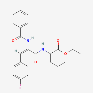 molecular formula C24H27FN2O4 B5359969 ethyl 2-[[(E)-2-benzamido-3-(4-fluorophenyl)prop-2-enoyl]amino]-4-methylpentanoate 