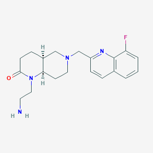 molecular formula C20H25FN4O B5359986 rel-(4aS,8aR)-1-(2-aminoethyl)-6-[(8-fluoro-2-quinolinyl)methyl]octahydro-1,6-naphthyridin-2(1H)-one dihydrochloride 