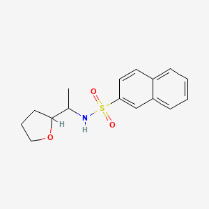 molecular formula C16H19NO3S B5359998 N-[1-(oxolan-2-yl)ethyl]naphthalene-2-sulfonamide 