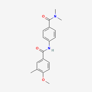 molecular formula C18H20N2O3 B5360087 N-{4-[(dimethylamino)carbonyl]phenyl}-4-methoxy-3-methylbenzamide 