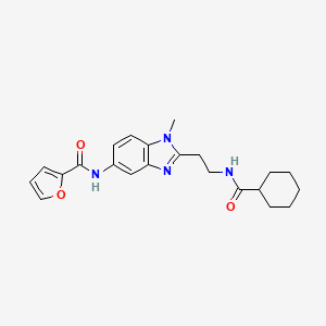molecular formula C22H26N4O3 B5360099 N-{2-[2-(CYCLOHEXYLFORMAMIDO)ETHYL]-1-METHYL-1H-1,3-BENZODIAZOL-5-YL}FURAN-2-CARBOXAMIDE 