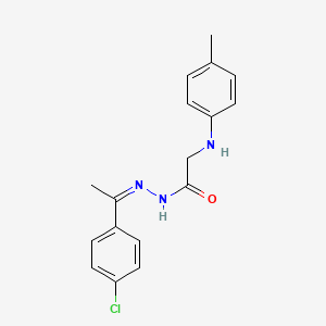 molecular formula C17H18ClN3O B5360108 N'-[1-(4-chlorophenyl)ethylidene]-2-[(4-methylphenyl)amino]acetohydrazide 