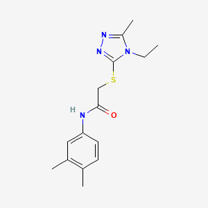 molecular formula C15H20N4OS B5360111 N-(3,4-dimethylphenyl)-2-[(4-ethyl-5-methyl-4H-1,2,4-triazol-3-yl)sulfanyl]acetamide 