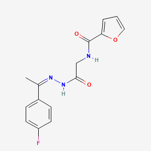 molecular formula C15H14FN3O3 B5360651 N-[2-[(2Z)-2-[1-(4-fluorophenyl)ethylidene]hydrazinyl]-2-oxoethyl]furan-2-carboxamide 