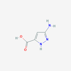 molecular formula C4H5N3O2 B053607 5-Amino-1H-pyrazole-3-carboxylic acid CAS No. 124004-31-5
