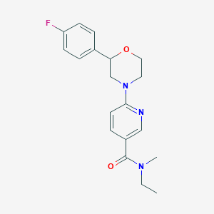 molecular formula C19H22FN3O2 B5361594 N-ethyl-6-[2-(4-fluorophenyl)morpholin-4-yl]-N-methylnicotinamide 