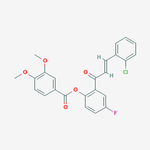 molecular formula C24H18ClFO5 B5361690 2-[3-(2-chlorophenyl)acryloyl]-4-fluorophenyl 3,4-dimethoxybenzoate 