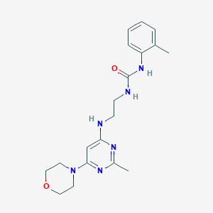 molecular formula C19H26N6O2 B5361772 N-(2-{[2-methyl-6-(4-morpholinyl)-4-pyrimidinyl]amino}ethyl)-N'-(2-methylphenyl)urea 