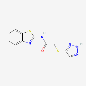 molecular formula C11H9N5OS2 B5361800 N-1,3-benzothiazol-2-yl-2-(1H-1,2,3-triazol-5-ylthio)acetamide 