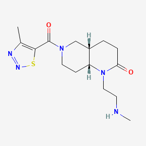 molecular formula C15H23N5O2S B5361842 rel-(4aS,8aR)-1-[2-(methylamino)ethyl]-6-[(4-methyl-1,2,3-thiadiazol-5-yl)carbonyl]octahydro-1,6-naphthyridin-2(1H)-one hydrochloride 