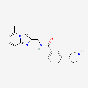 molecular formula C20H22N4O B5361927 N-[(5-methylimidazo[1,2-a]pyridin-2-yl)methyl]-3-(3-pyrrolidinyl)benzamide dihydrochloride 