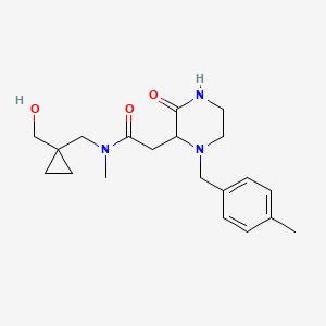 molecular formula C20H29N3O3 B5361933 N-{[1-(hydroxymethyl)cyclopropyl]methyl}-N-methyl-2-[1-(4-methylbenzyl)-3-oxo-2-piperazinyl]acetamide 