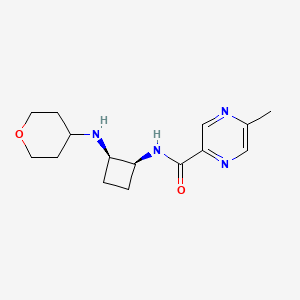 molecular formula C15H22N4O2 B5361950 5-methyl-N-[(1S,2R)-2-(oxan-4-ylamino)cyclobutyl]pyrazine-2-carboxamide 