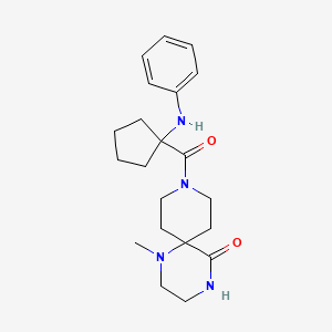 molecular formula C21H30N4O2 B5361969 9-[(1-anilinocyclopentyl)carbonyl]-1-methyl-1,4,9-triazaspiro[5.5]undecan-5-one 