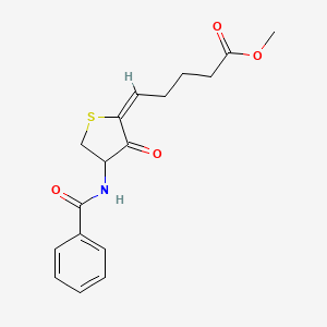 molecular formula C17H19NO4S B5362015 methyl 5-[4-(benzoylamino)-3-oxodihydro-2(3H)-thienylidene]pentanoate 