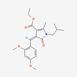 molecular formula C21H27NO5 B5362091 ETHYL (4Z)-4-[(2,4-DIMETHOXYPHENYL)METHYLIDENE]-2-METHYL-1-(2-METHYLPROPYL)-5-OXO-4,5-DIHYDRO-1H-PYRROLE-3-CARBOXYLATE 