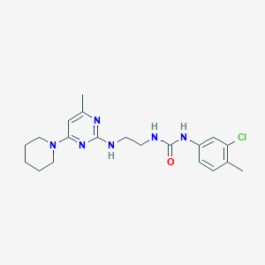 molecular formula C20H27ClN6O B5362176 N-(3-chloro-4-methylphenyl)-N'-(2-{[4-methyl-6-(1-piperidinyl)-2-pyrimidinyl]amino}ethyl)urea 