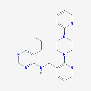 molecular formula C22H27N7 B5362178 5-propyl-N-{[2-(4-pyridin-2-ylpiperazin-1-yl)pyridin-3-yl]methyl}pyrimidin-4-amine 