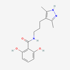 molecular formula C15H19N3O3 B5362199 N-[3-(3,5-dimethyl-1H-pyrazol-4-yl)propyl]-2,6-dihydroxybenzamide 