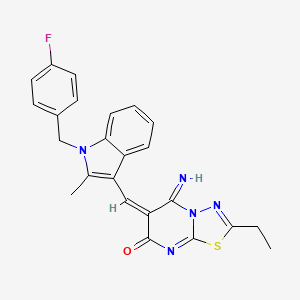 molecular formula C24H20FN5OS B5362218 (6E)-2-ethyl-6-[[1-[(4-fluorophenyl)methyl]-2-methylindol-3-yl]methylidene]-5-imino-[1,3,4]thiadiazolo[3,2-a]pyrimidin-7-one 