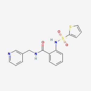 molecular formula C17H15N3O3S2 B5362245 N-(3-pyridinylmethyl)-2-[(2-thienylsulfonyl)amino]benzamide 