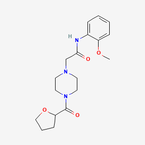 molecular formula C18H25N3O4 B5362255 N-(2-methoxyphenyl)-2-[4-(tetrahydrofuran-2-ylcarbonyl)piperazin-1-yl]acetamide 