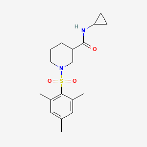 molecular formula C18H26N2O3S B5362274 N-CYCLOPROPYL-1-(2,4,6-TRIMETHYLBENZENESULFONYL)PIPERIDINE-3-CARBOXAMIDE 