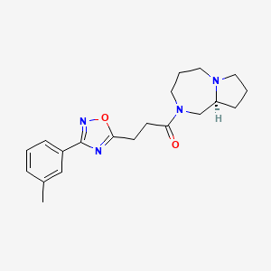 molecular formula C20H26N4O2 B5362283 (9aS)-2-{3-[3-(3-methylphenyl)-1,2,4-oxadiazol-5-yl]propanoyl}octahydro-1H-pyrrolo[1,2-a][1,4]diazepine 