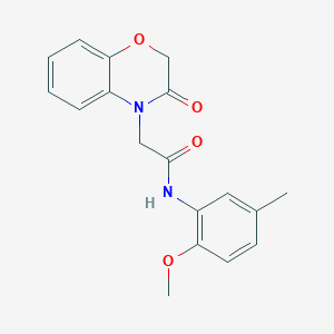 molecular formula C18H18N2O4 B5362312 N-(2-methoxy-5-methylphenyl)-2-(3-oxo-2,3-dihydro-4H-1,4-benzoxazin-4-yl)acetamide 