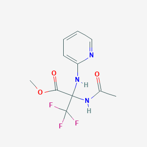molecular formula C11H12F3N3O3 B5362318 METHYL 2-ACETAMIDO-3,3,3-TRIFLUORO-2-[(PYRIDIN-2-YL)AMINO]PROPANOATE 