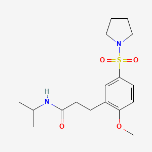 molecular formula C17H26N2O4S B5362322 N-isopropyl-3-[2-methoxy-5-(1-pyrrolidinylsulfonyl)phenyl]propanamide 