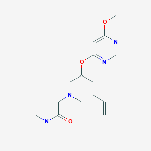 molecular formula C16H26N4O3 B5362327 N~2~-({(2R,5S)-5-[(6-methoxypyrimidin-4-yl)methyl]tetrahydrofuran-2-yl}methyl)-N~1~,N~1~,N~2~-trimethylglycinamide 