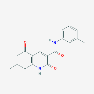 molecular formula C18H18N2O3 B5362344 7-methyl-N-(3-methylphenyl)-2,5-dioxo-1,2,5,6,7,8-hexahydroquinoline-3-carboxamide 