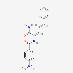 molecular formula C19H17N3O4 B5362417 N-{1-[(methylamino)carbonyl]-4-phenyl-1,3-butadien-1-yl}-4-nitrobenzamide 