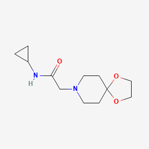 molecular formula C12H20N2O3 B5362493 N-cyclopropyl-2-(1,4-dioxa-8-azaspiro[4.5]decan-8-yl)acetamide 