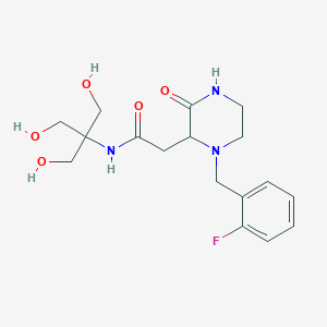 molecular formula C17H24FN3O5 B5362537 2-[1-(2-fluorobenzyl)-3-oxo-2-piperazinyl]-N-[2-hydroxy-1,1-bis(hydroxymethyl)ethyl]acetamide 