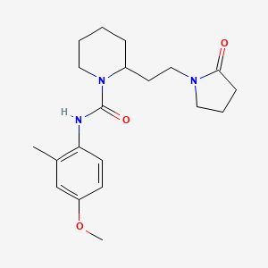 molecular formula C20H29N3O3 B5362598 N-(4-methoxy-2-methylphenyl)-2-[2-(2-oxo-1-pyrrolidinyl)ethyl]-1-piperidinecarboxamide 