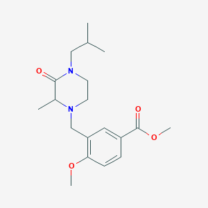 molecular formula C19H28N2O4 B5362622 methyl 3-[(4-isobutyl-2-methyl-3-oxo-1-piperazinyl)methyl]-4-methoxybenzoate 