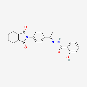 molecular formula C23H23N3O4 B5362665 N'-{1-[4-(1,3-dioxooctahydro-2H-isoindol-2-yl)phenyl]ethylidene}-2-hydroxybenzohydrazide 