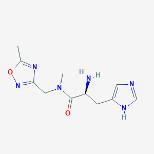 molecular formula C11H16N6O2 B5362864 N-methyl-N-[(5-methyl-1,2,4-oxadiazol-3-yl)methyl]-L-histidinamide dihydrochloride 